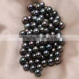 AA Grade 9-10mm Black Round Tahitian Loose Pearls thumbnail-1