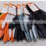 DDSAFETY 2016 Hot Sale Orange Nitrile Gloves With White Nylon Liner thumbnail-3
