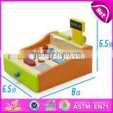 New Design Interactive Pretend Play Wooden Calculator Toy Cash Register for Children W10A063 thumbnail-4