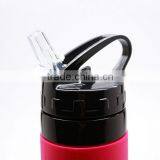 2017 650ml Sports BPA Free Silicone Drinking Water Bottle for Outdoor Sports Travel Bottles With Carabiner thumbnail-4