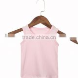 Wholesale cheap baby clothing 100% cotton baby girl vest children summer simple solid color waistcoat