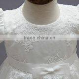 New Arrival Baby Clothes Wholesale Hot Sale Tulle Cheap 2017 Children's Boutique Short Sleeve White Summer Elegant Dress thumbnail-6