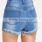 Bleach Wash Ripped Denim Shorts Skinny Stretch Zipper Fly Casual Rock Denim Pants Summer Women Shorts thumbnail-4