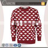 Latest Crew Neck Rib-knit Hem Pullover Heart Shape Jacquard Knitting Sweater thumbnail-4