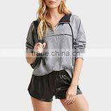 2015 Ladies New Fashion Hoodies 100%Jersey Zipper up thumbnail-1