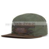Leather Strap Flat Brim Custom 5 Panel Hat and Cap thumbnail-5