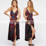 NEW Adjustable Spsghetti Straps, Women Sexy Maxi Mixed Print Dress thumbnail-4