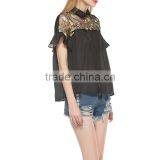 Sexy Summer Patchwork Lace Short Sleeve Blouses thumbnail-2