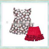 Wholesale Children's Boutique Fabrics Clothing Bulk Top Plus Ruffle Hot Short Girls Summer Outfit thumbnail-1