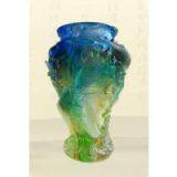 Pate de Verre Casting Art Glass Flower Vase for Crystal Decorations