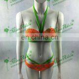 China MissAdola 2015 lady's latest style orange lace sexy swimwear