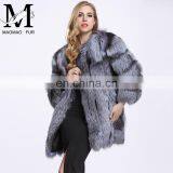 Latest Women Fashionable Fox Fur Jacket Lovely Beautifur Real Silver Fox Fur Coat Sex thumbnail-4