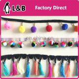 2017 Balls Lace Sewing Lace Dress Border Fringe Tassel Colorful Pom Pom Trim