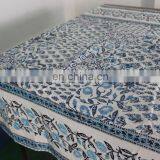 Single Size Table Cover Hand Block Print Bed Sheet, 6 Seater Table Cover Cotton thumbnail-3