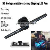 Factory wifi app 3d interactive floor mini projector led fan 3d hologram display hologram projector