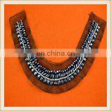 Custom Fashion Black Beaded Trim With Mesh thumbnail-2
