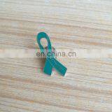 Wholesale Teal Color Ribbon Shape Metal Badges, Trigeminal Neuralgia Awareness Lapel Pin thumbnail-1