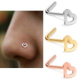 Amazon sells hot titanium steel heart-shaped nose studs, stainless steel jewelry stud manufacturers, direct wholesale