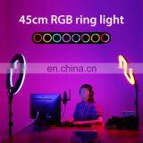 Tik Tok Ring Light 18 Inch Rgb Color LED Dimmable Light Photography Remote Control Selfie Ring Lamp With 2.1m Tripod thumbnail-6