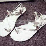 Ladies Roman Style Flat Beach Toe Post Sandals With Ankle Straps thumbnail-6