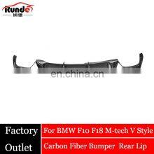Runde Carbon Fiber Rear Lip For BMW F10 F18 M-tech V Style 2010-2016 Real Carbon Fiber Rear Bumper Diffuser Lip thumbnail-4