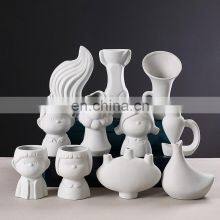 INS Modern Creative Body Shape Girl White Nordic Ceramic Vase Flower Pot Ceramic Ornaments For Home Decor Tabletop thumbnail-2