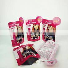 12 ml Custom Printing Three-side Sealed Special Shaped Spout Pouch for Hair Conditioner Packaging