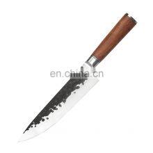 Professional Custom 7.2 Inch Kitchen Meat Cutting Knives Double Steel Head Wood Handle Stainless Steel Chinese Chef Knife thumbnail-1
