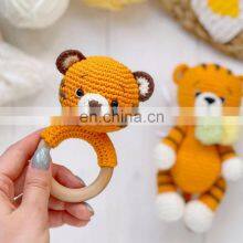 Handmade Knitted Set Crochet Tiger Mini Doll and Rattle Set Baby Gift Doll Kid's Toy Vietnam Supplier Cheap Wholesale thumbnail-4