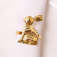Embossed Gold & Silver Plated Rabbit Napkin Holder Ring For Restaurant Table Decoration thumbnail-2