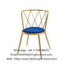 Internet Celebrity Iron Wire Curved Backrest Velvet Dining Chair thumbnail-1