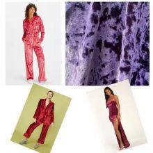 Multi-color Crushed Velvet Fabric Durable Anti-StaticTear Resistant Comfortable and Soft Crushed Velour Fabric for Dress Garment thumbnail-4