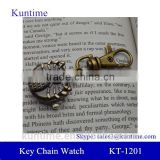 custom made pocket watch with retro style metal bronzed key chain spider watch