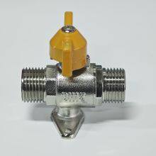 1/2Double Outer Wire Ball Valve,Fixed Ball Valve,Water Heater Ball Valve,electroplateCopper Ball Valve，Kitchen Ball Valve thumbnail-2