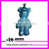 Promotional Rhinestone Bear With Skirt Keychain