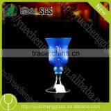 Elegant Frosted Ice Blue Snowflake Winter Jeweled Glass Candle Holders for Christmas Table Top Decor thumbnail-1