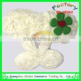 White Iceland Wool Garment Decorative Chiffon Lace Flower thumbnail-1