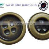 17.5 mm Metal Alloy Antique Brass 4 Holes Button