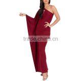 Chiffon Cape Dress Fancy Dress Red Cape Gown Kimono Maxi Long Sleeve Dress Red One Shoulder Cocktail Dresses thumbnail-3