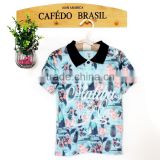 BSCI Passed factory overall printed baby boy polo neck T-shirt summer baby clothes