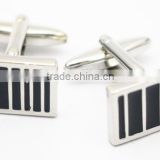 Two Tone Black enamel cuff links buttons rectangle Black Cuff button