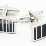 Two Tone Black Enamel Cuff Links Buttons Rectangle Black Cuff Button