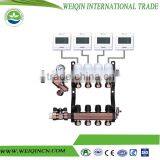 Brass plumbing manifold with frame 2 to 12 ways for underfloor heating manifold gauge top value