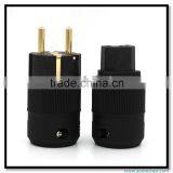Hot Selling 24k Gold Plated Copper European Schuko Power Connector Hifi Power Audio Power Connectors thumbnail-2