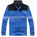 Contrast color long sleeve polo shirt