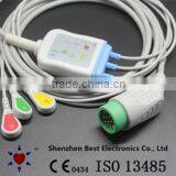 Medtronic/Physio-control 12pin ECG Cable and Leadwires With 3 Leads, IEC With Snap
