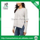 Ramax Custom Women Casual French Terry Crew Neck Sweatshirt Tops thumbnail-2