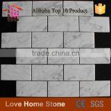 Carrara Marble Italian White Bianco Carrera Brick Mosaic Wall Tile For Subway