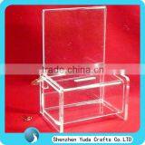 Wholesale Donation Box With Sign Holder, Clear Suggestion Box With Lock, Custom Made Donation Box thumbnail-1