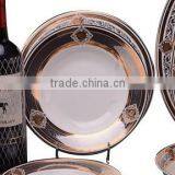 Ceramic Gold Plates in Rose Design of Porcelain Dinnerware Set for 12 Persons thumbnail-3
